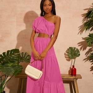 Hot pink cut out dress